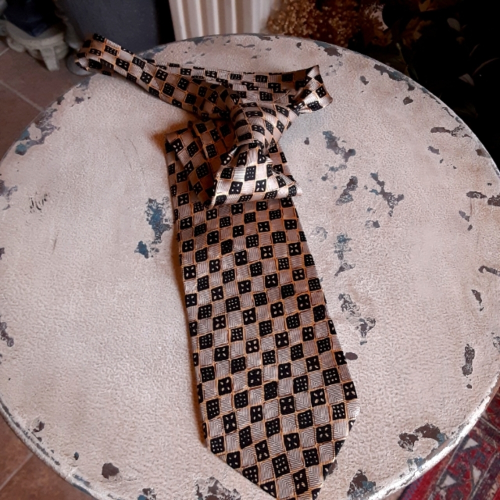 Guy LaRoche, Blk & Gld, Silk Tie